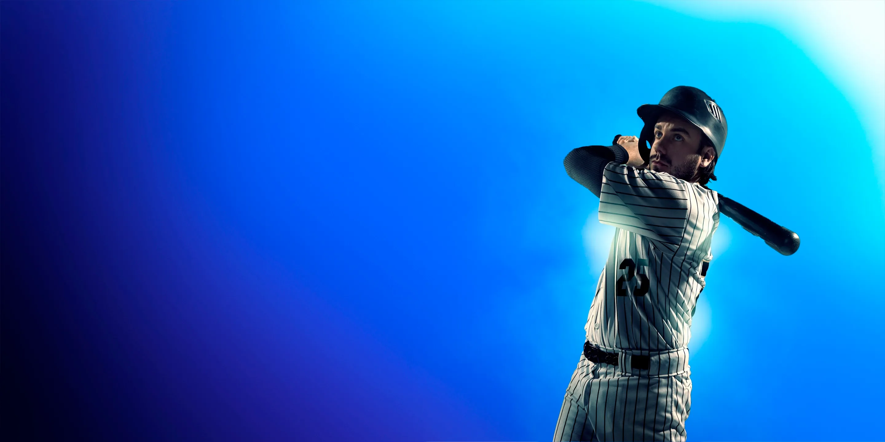 Pro Baseball player hitting a home run.